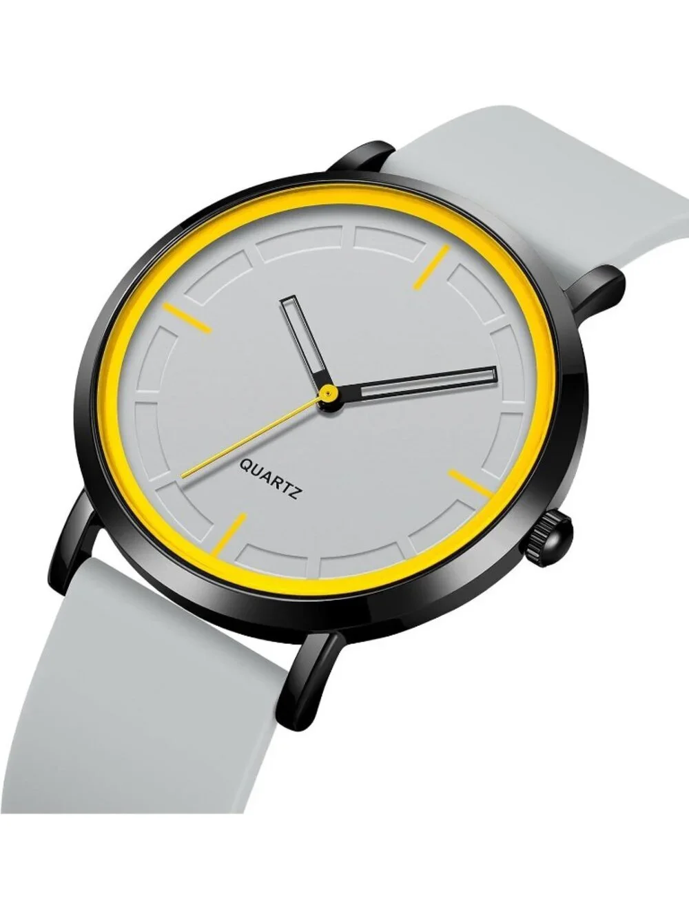 Unisex Gray Lightweight Simple Luxury Quartz Silicone Band Fashion Wrist Watch